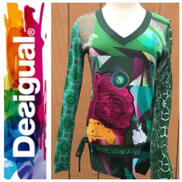 DESIGUAL - "We Love" Top - Picture 1 of 10
